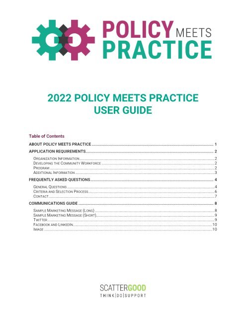 2022_Policy Meets Practice_User Guide