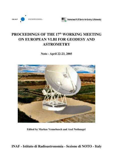 Proceedings - European VLBI Group for Geodesy and Astrometry