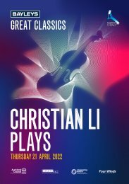 Bayleys Great Classics: Christian Li Plays Programme