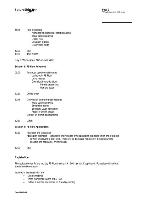 FS-Flow Training Course - FutureShip GmbH