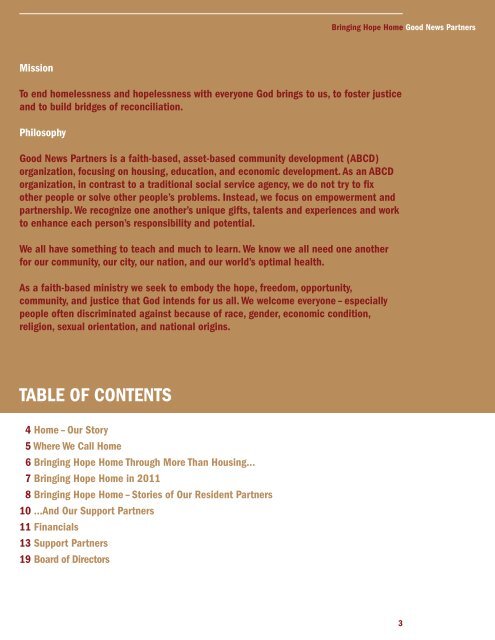 Good News Partners 2011 Annual Report