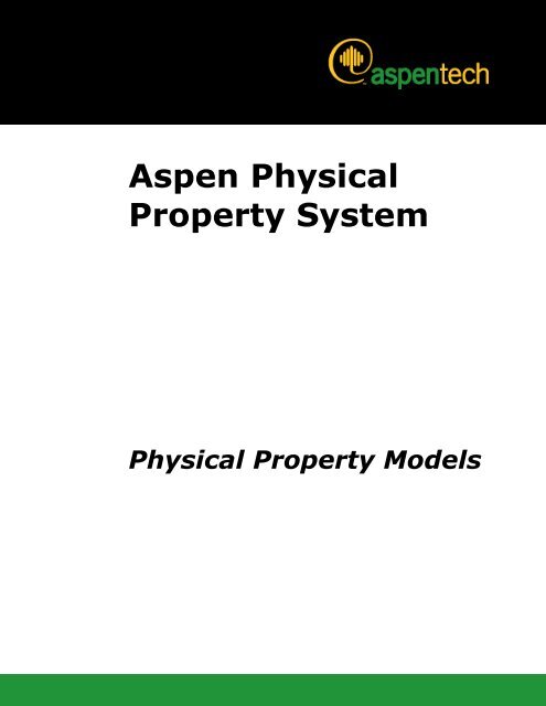 Aspen Physical Property System - Physical Property Models