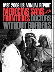 MSF 2006 US ANNUAL REPORT - Doctors Without Borders