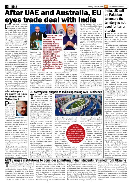 The Indian Weekender, 15 April 2022