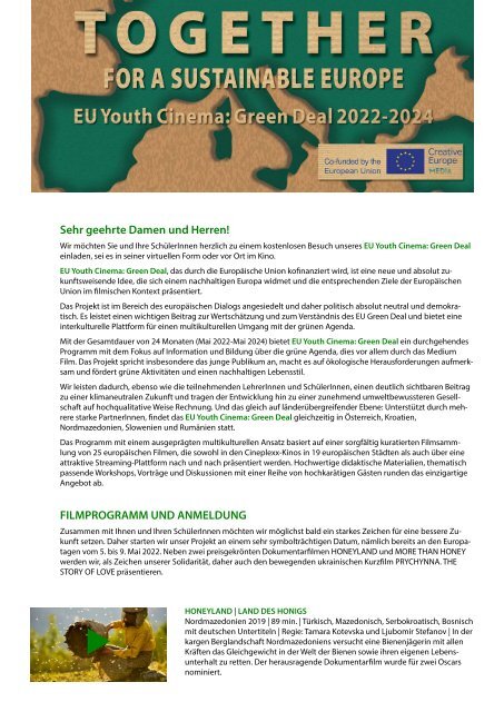 05-2022 Newsletter EU Youth Cinema: Green Deal 
