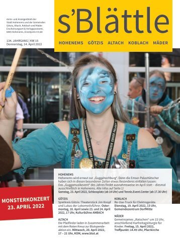 s'Blättle Nr. 15 - Do, 14. April 2022