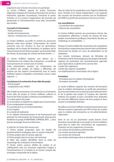 17. DOSSIER Le Système national d'innovation ... - Tunisie industrie