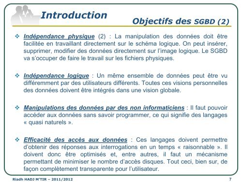 Cours SGBD LAI2 - Institut supérieur d'informatique de Mahdia