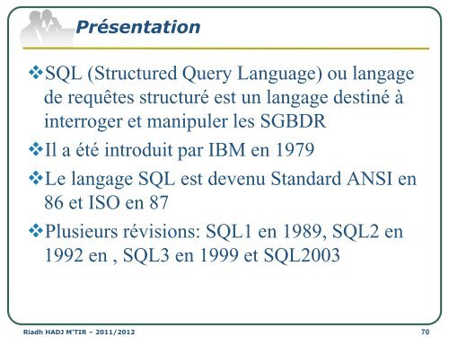 Cours SGBD LAI2 - Institut supérieur d'informatique de Mahdia