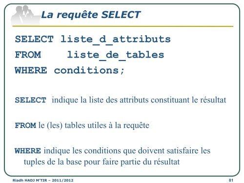 Cours SGBD LAI2 - Institut supérieur d'informatique de Mahdia