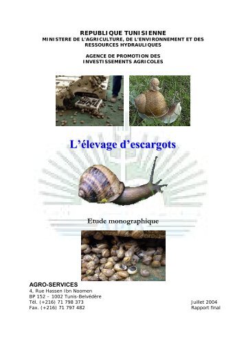 L'élevage d'escargots Etude monographique - l'Apia