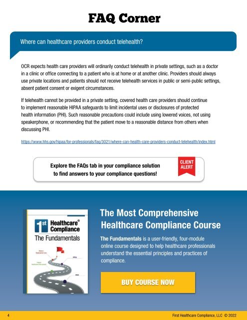 First Healthcare Compliance CONNECT April 2022