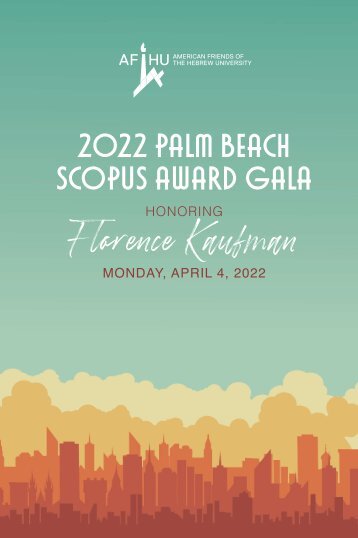 2022 Palm Beach Scopus Gala Tribute Journal