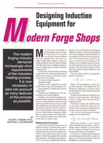 Designing Induction Equipment for Modern Forge ... - Inductoheat, Inc.