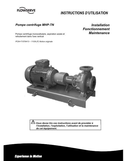 Pompe centrifuge MHP-TN - Flowserve Corporation