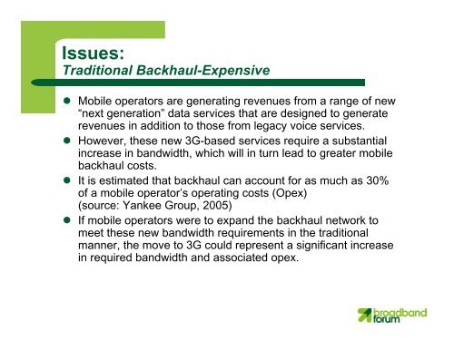 Use of MPLS in Mobile Backhaul Networks - Broadband Forum