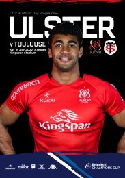 Ulster Rugby Match Day Programme Toulouse