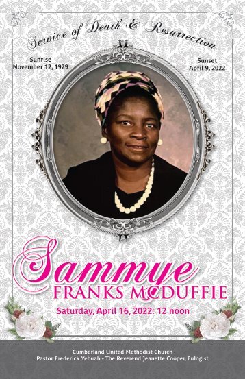Sammye McDuffie Funeral Program