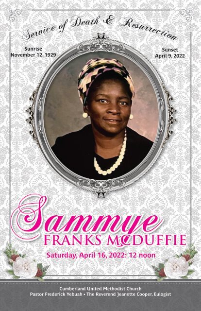 Sammye McDuffie Funeral Program
