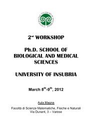 2nd WORKSHOP Ph.D. SCHOOL OF BIOLOGICAL AND MEDICAL ...