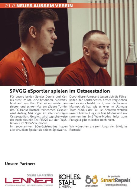 Stimberg-Echo Ausgabe 01/2022 - Spvgg. Erkenschwick - VfL Theesen - Westfalenliga 1 