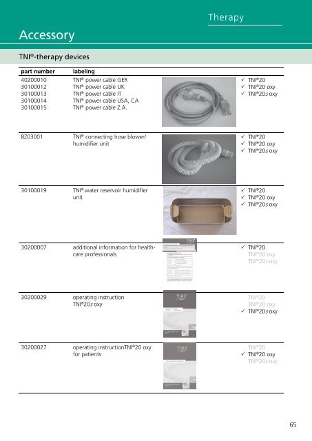 Download Product catalogue - TNI medical AG