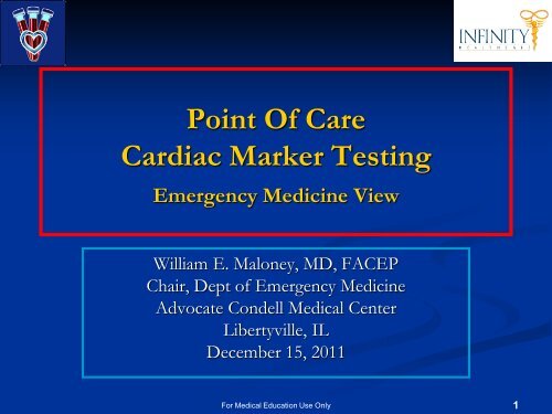 Point Of Care Cardiac Marker Testing