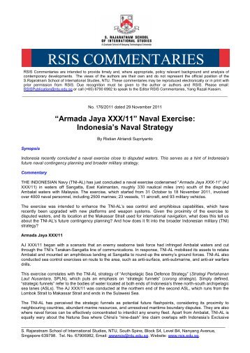 Armada Jaya XXX/11 - S. Rajaratnam School of International Studies