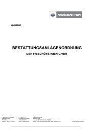 BESTATTUNGSANLAGENORDNUNG DER FRIEDHÖFE WIEN Gmbh