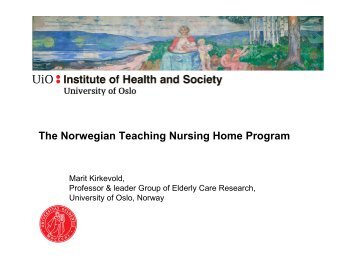 The Norwegian Teaching Nursing Home Program - Ontario Long ...