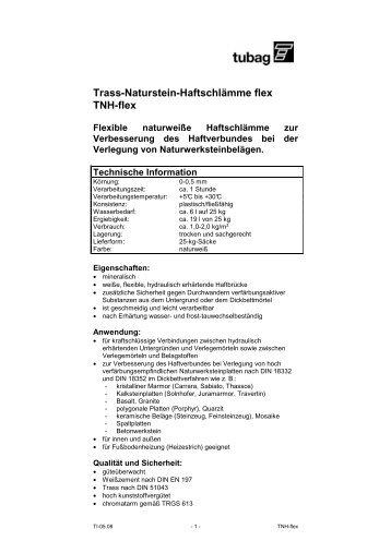 Trass-Naturstein-Haftschlämme flex TNH-flex - KORTMANN BETON