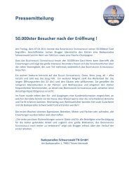 Pressemitteilung 50.000ster Besucher nach der Eröffnung !