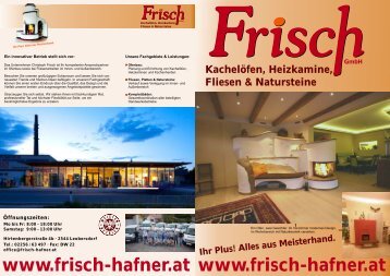 Kachelöfen Für mehr Wärme im rauen Alltag ... - Hafner - Frisch Gmbh