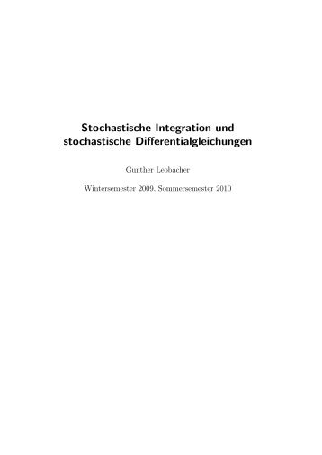 Stochastische Integration und stochastische Differentialgleichungen