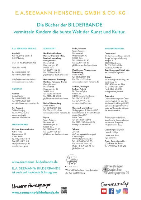 Kinderbuchprogramm E.A. Seemann Henschel Verlagsgruppe Herbst 2022