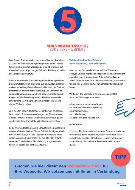 2022-02  |  DIE ACHT  |  Der Newsletter für Immobilien & Datenschutz