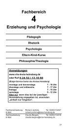 Fachbereich 4 Erziehung und Psychologie - VHS Kreis Heinsberg