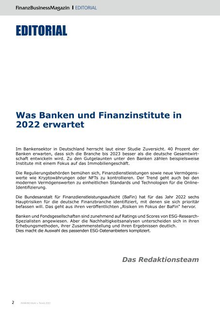 BANKING Markt +Trends 2022