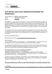Toni Kemen wird neuer Gebietsverkaufsleiter bei ... - fair-NEWS.de