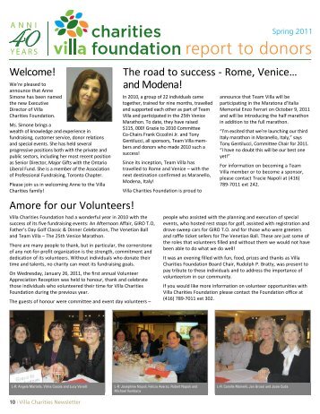 Welcome! The road to success - Rome, Venice ... - Villa Charities