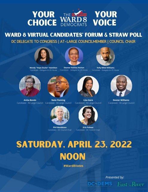 Program Book for Ward 8 Democrats April 23 Candidates' Forum 