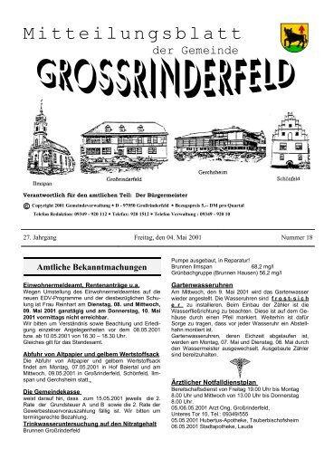 Vereins- und andere Nachrichten - Großrinderfeld