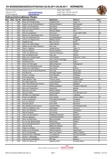 SV-BUNDESSIEGERZUCHTSCHAU 02.09.2011-04.09.2011 ...