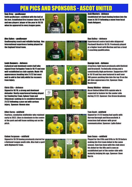 Ascot United v Egham Town 230422