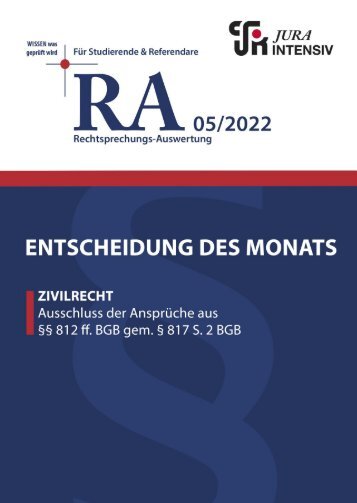 RA 05/2022 - Entscheidung des Monats