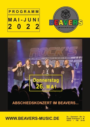 Programmheft Beavers NEU - Mai-Juni - 2022