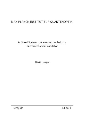 MAX-PLANCK-INSTITUT F¨UR QUANTENOPTIK A Bose-Einstein ...