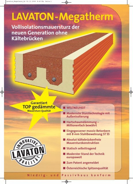 Lavaton-Megatherm Vollisolationsmauersturz der neuen Generation