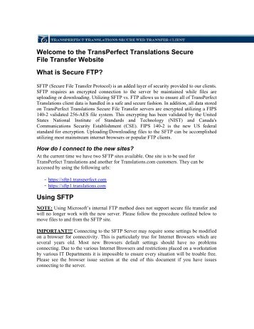 the TransPerfect Translations Secure File Transfer Website What is ...