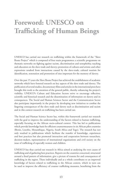 Trafficking in human beings: human rights and ... - unesdoc - Unesco